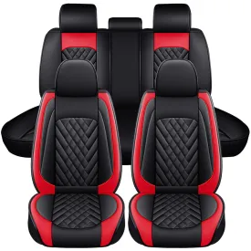 11pcs Universal 5 Seater Car Seat Covers - PU Leather Non-Slip Cushion Protector Mat
