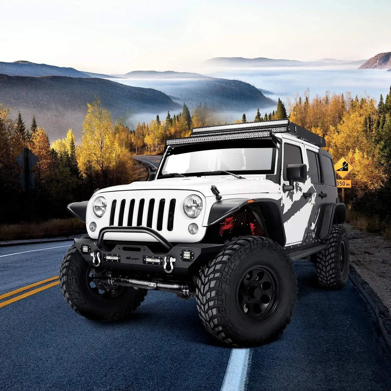 2007-2018 Jeep Wrangler JK JKU 4WD Front Inner Fender Liners Wheel Cover
