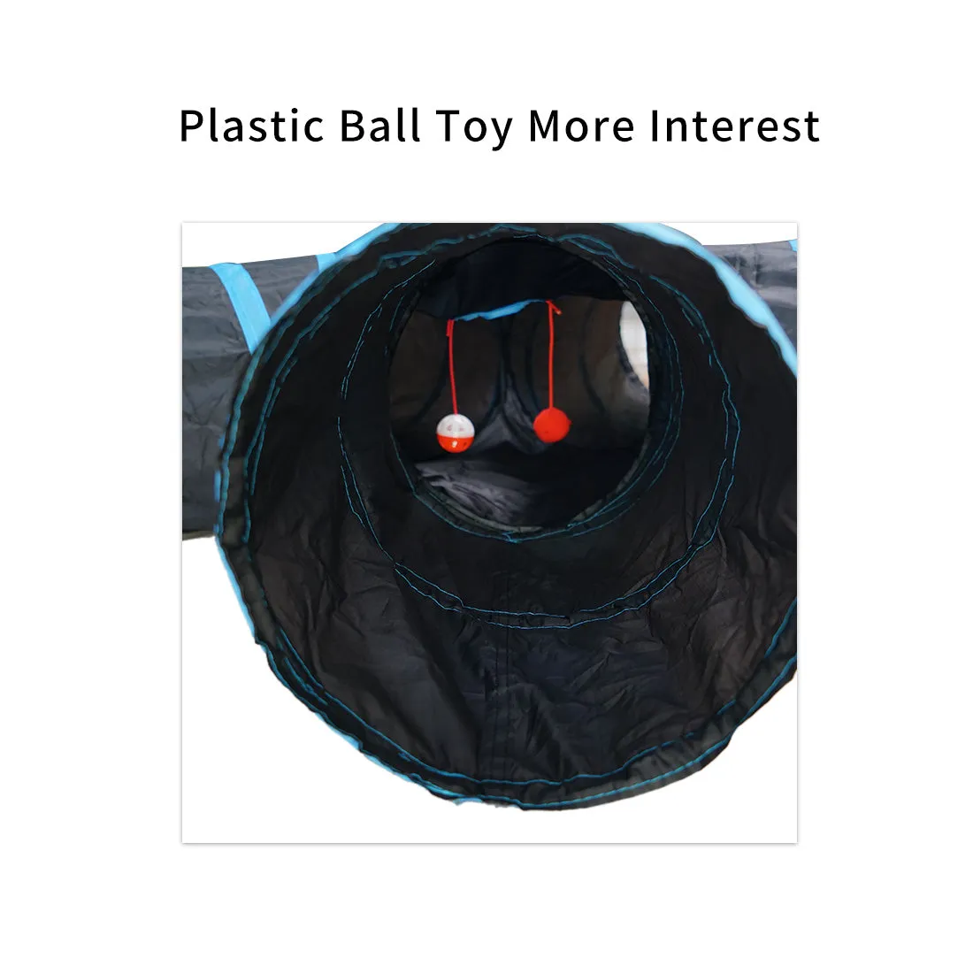 5 Way Cat Tunnel with Bell Kitten Collapsible Tube Play Toy Exercise Peek Hole