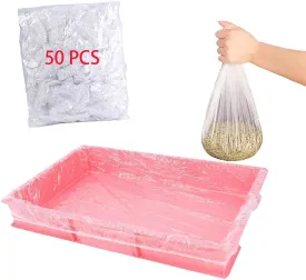 50 Pcs Disposable Rabbit Cage Liner Plastic Toilet Film Leak-Proof for Small Animals Bunny Guinea Pig Bird Cage Liners Litter Box Crate Tray Drawer Quick Cleanup Essentials Indoor (Large)