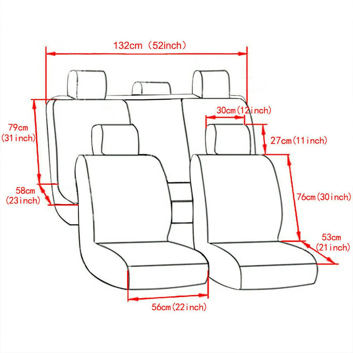 9PCS Universal PU Leather Car Seat Cover Set - Front & Rear Cushion Protectors