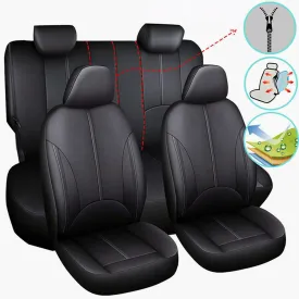 9PCS Universal PU Leather Car Seat Cover Set - Front & Rear Cushion Protectors