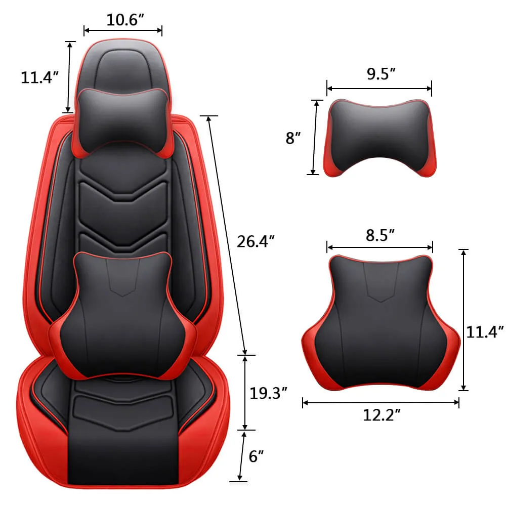 Adjustable Universal Leather 5 Car Seat Cover Full Set