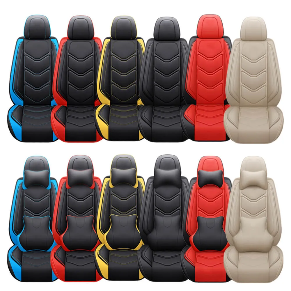 Adjustable Universal Leather 5 Car Seat Cover Full Set