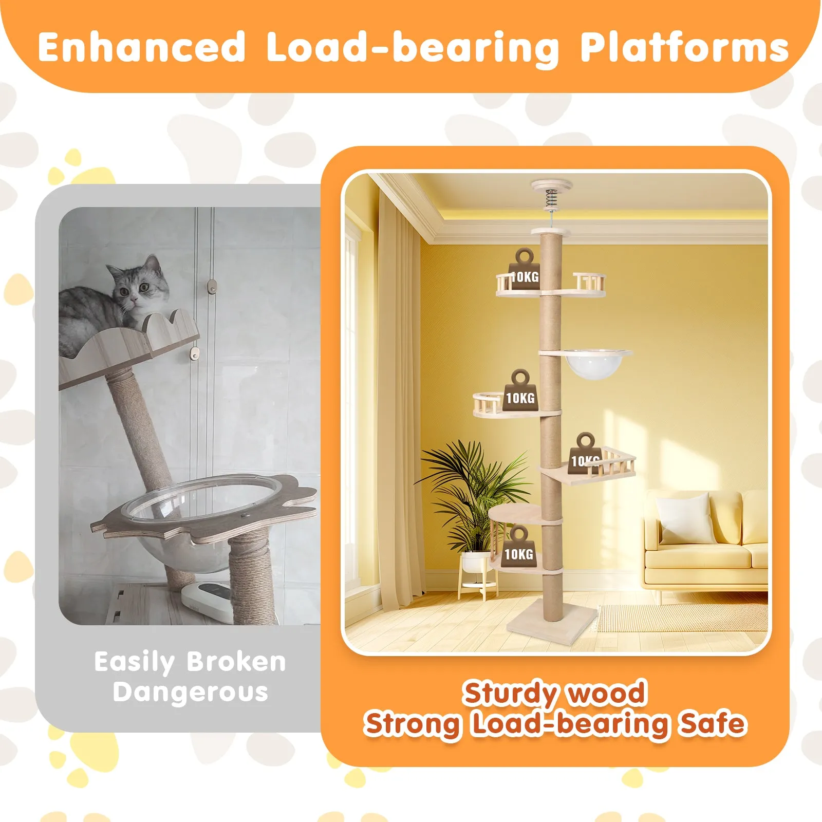 Advwin Adjustable Height Cat Scratching Post