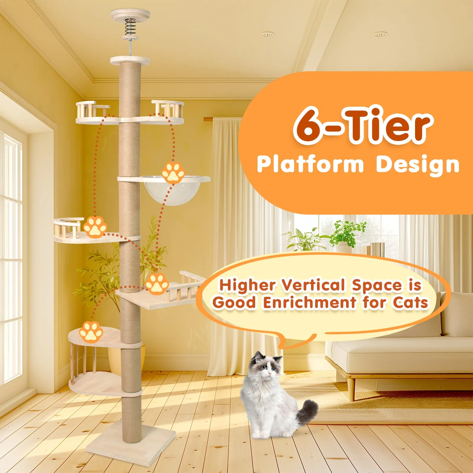 Advwin Adjustable Height Cat Scratching Post