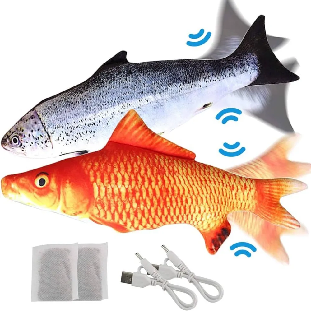 cat play toys moving fishes cat stuffed pillow doll floundering chew fish ✈️ free.shipping