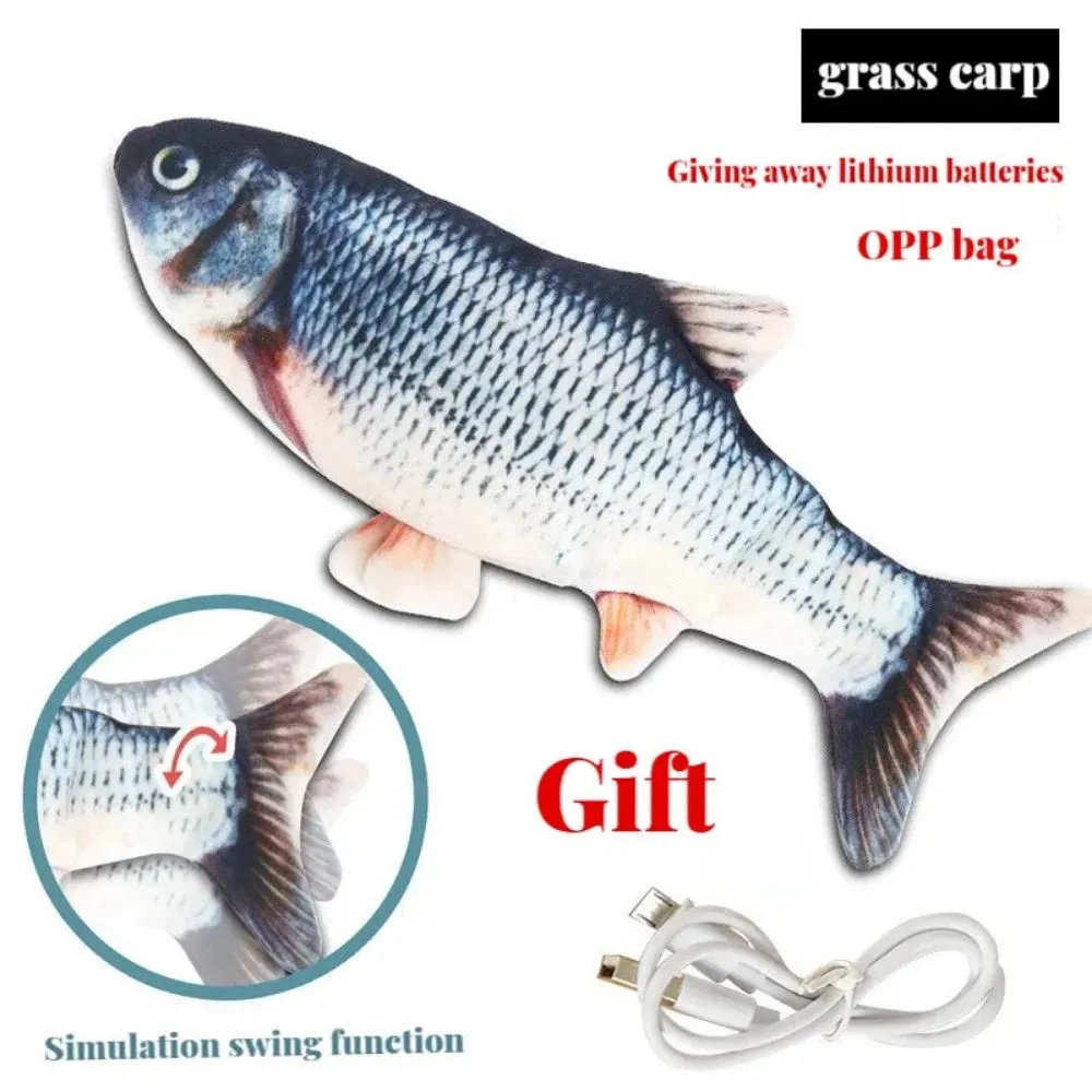 cat play toys moving fishes cat stuffed pillow doll floundering chew fish ✈️ free.shipping