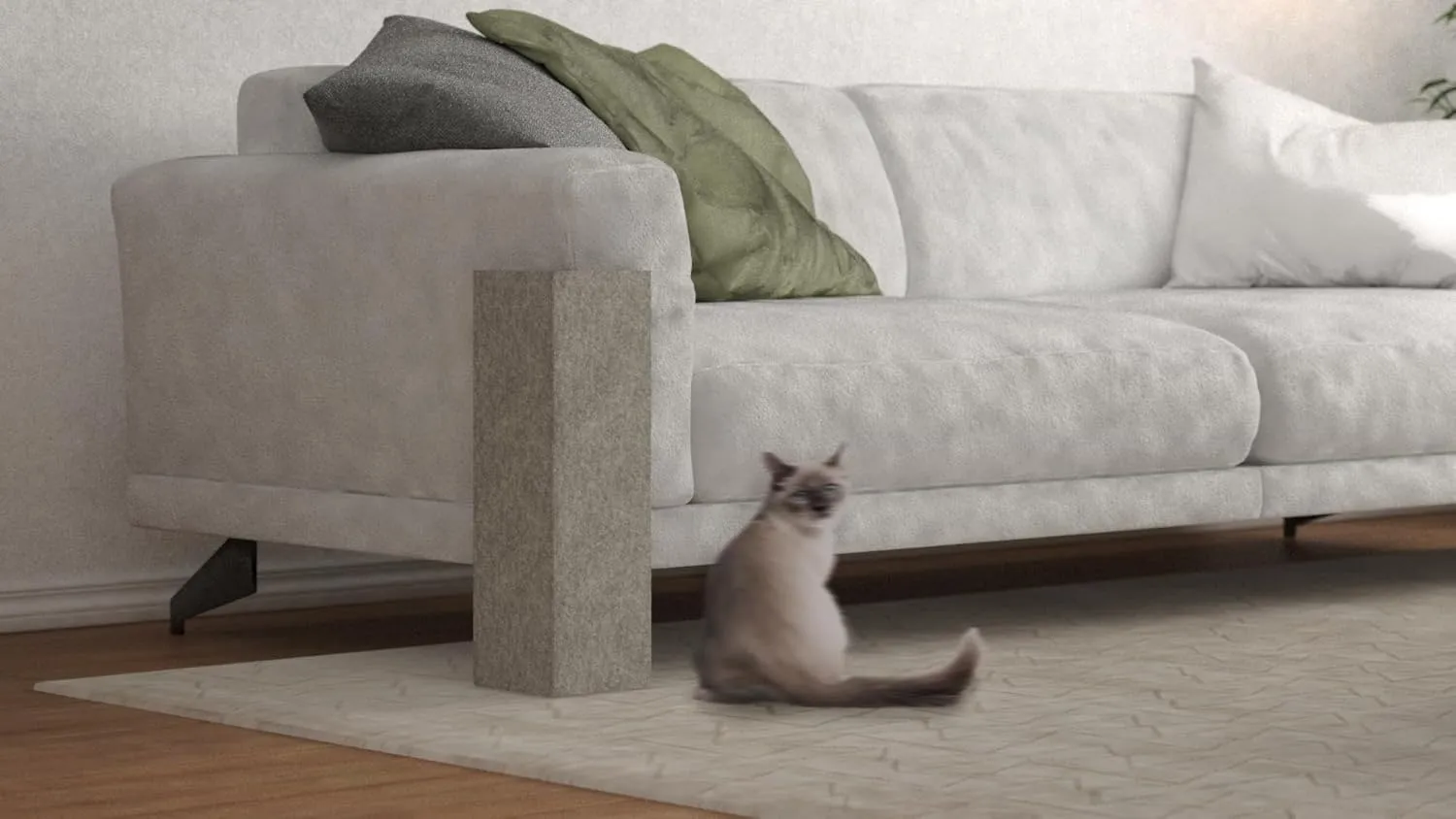 Cat Scratcher Sofa Protector  Couch Corner Cat Scratching Post, Carpet Cat Scratch for Indoor Cats, Furniture Scratch Guard (23 in, Graphite)