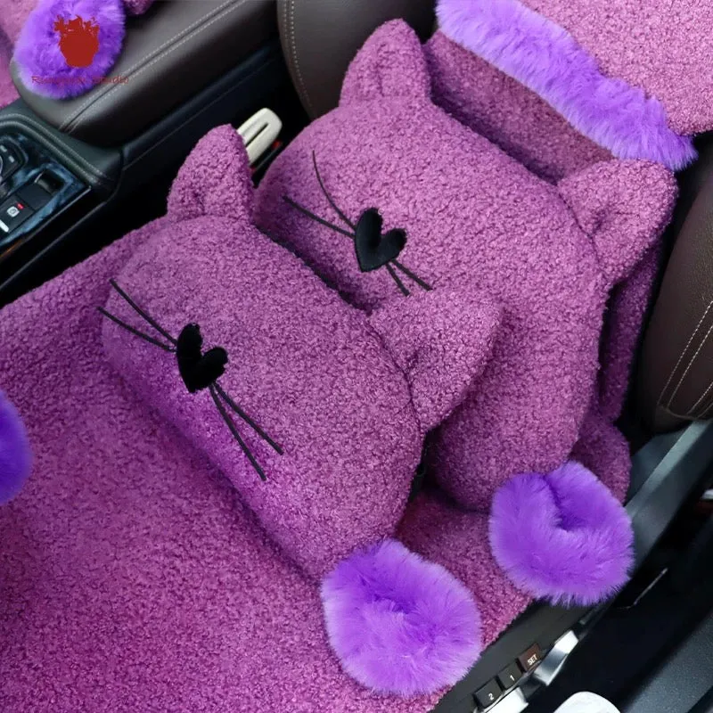 Cat Themed Car Accessories-Purple