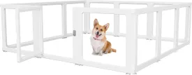 Citylife Dog Playpen with Door Clear Pet Playpen for Indoor Outdoor Easy to Install and Remove Puppy Playpen for Dogs, Cats, Bunnies, Pigs, 12 Panels