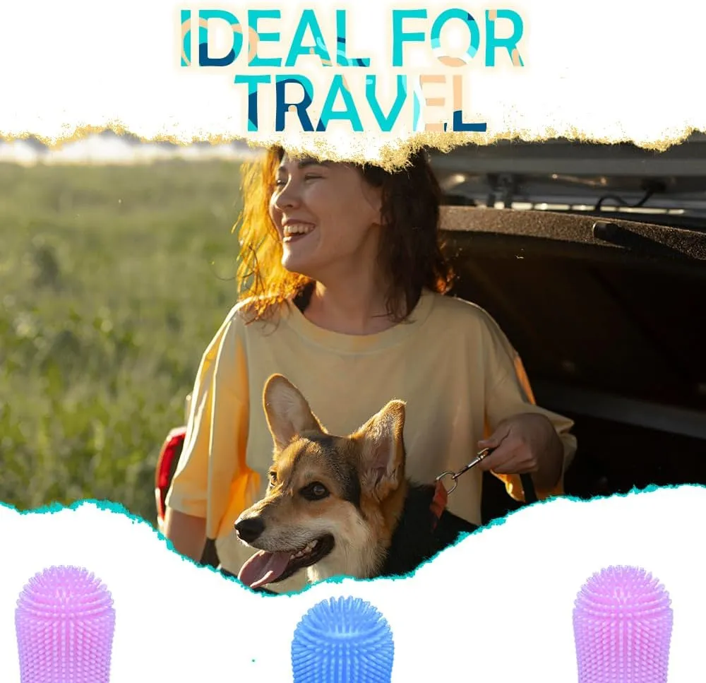 Cylindrical dog toothbrush for Dogsthe Easy to Use Dog Tooth Brushing Kit, With of Toothbrush for Dogs you will get the Hygiene, Takes Care of Teeth and Gums, Ideal for Pets of All Ages-2 Pack