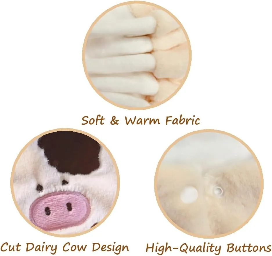 Dairycow Windproof Dog Winter Coat: Warm Dog Vest with 2 Soft Layers Thick Cotton Lining, Dog Cold Weather Coats Paded for Bulldog Teddy Small Medium Large Dogs(Small)