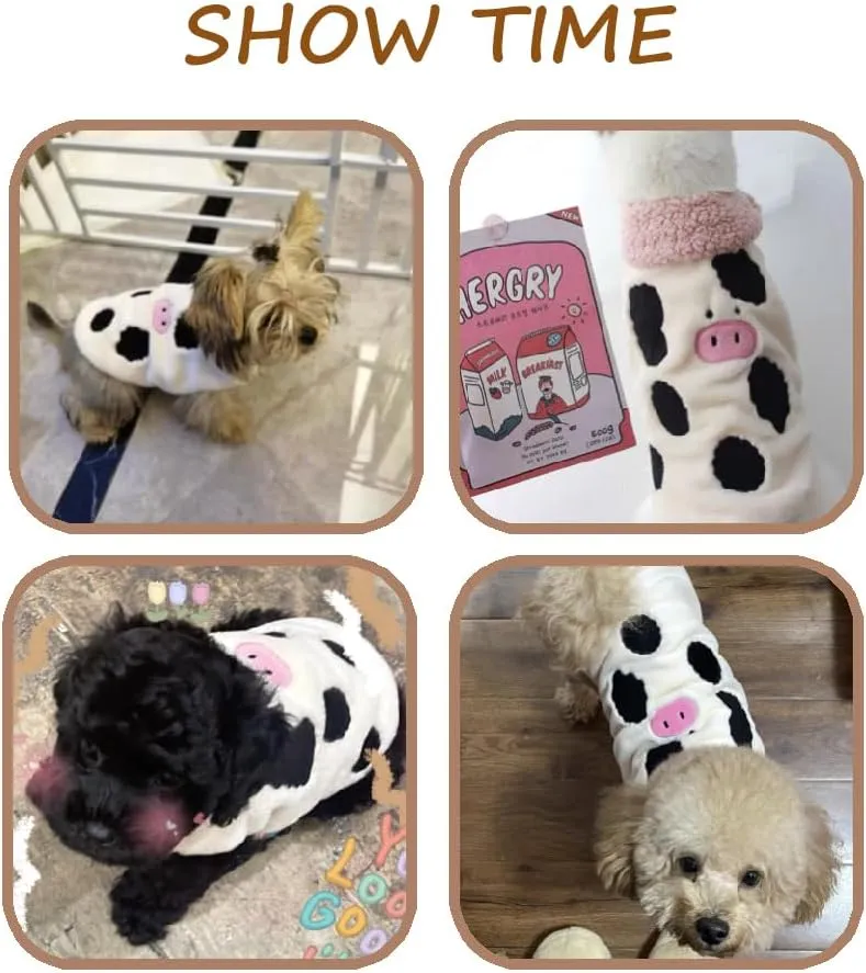 Dairycow Windproof Dog Winter Coat: Warm Dog Vest with 2 Soft Layers Thick Cotton Lining, Dog Cold Weather Coats Paded for Bulldog Teddy Small Medium Large Dogs(Small)
