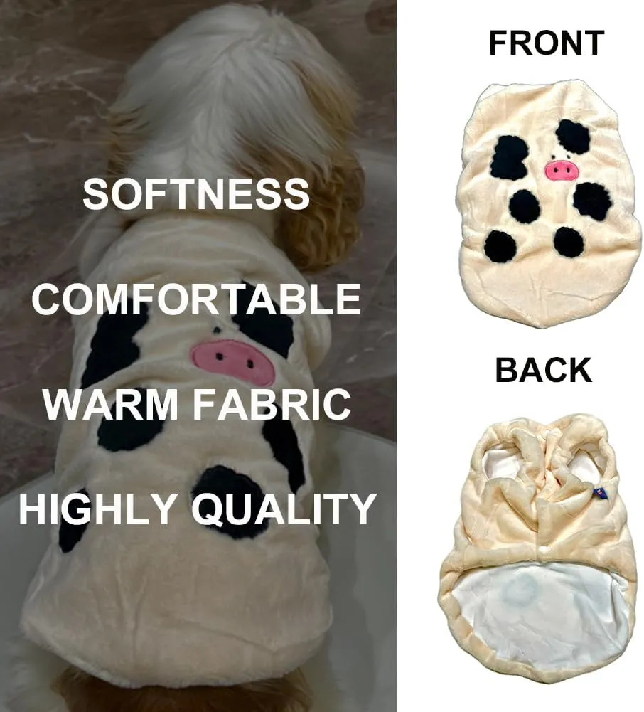 Dairycow Windproof Dog Winter Coat: Warm Dog Vest with 2 Soft Layers Thick Cotton Lining, Dog Cold Weather Coats Paded for Bulldog Teddy Small Medium Large Dogs(Small)
