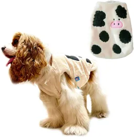 Dairycow Windproof Dog Winter Coat: Warm Dog Vest with 2 Soft Layers Thick Cotton Lining, Dog Cold Weather Coats Paded for Bulldog Teddy Small Medium Large Dogs(Small)
