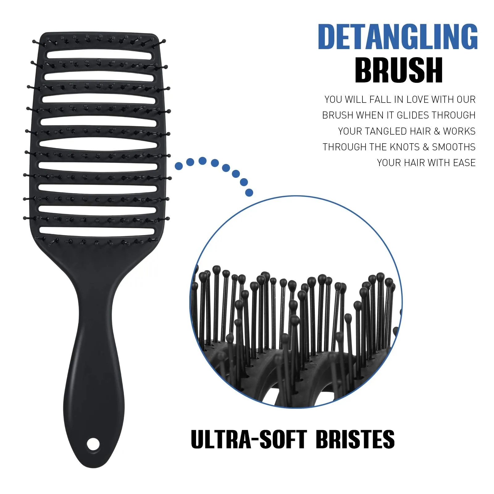 Detangling Brush -Pro Hair Brush Set, Valentines Day Gifts for Men Women,Scalp Massager Shampoo Brush, Detangler Brush for Wet and Dry Hair, Scalp Care, Styling Hair Brushes for Curly, Kinky,Stright