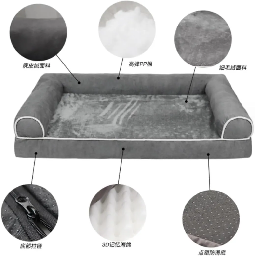 Dog Beds Cat Bed Cushion Soft Dog Bed Durable Ped Bed Self-Warming Dog Cat Bed Machine Washable Suitable for Cat and Dog Sofa Beds Calming Pet Bed