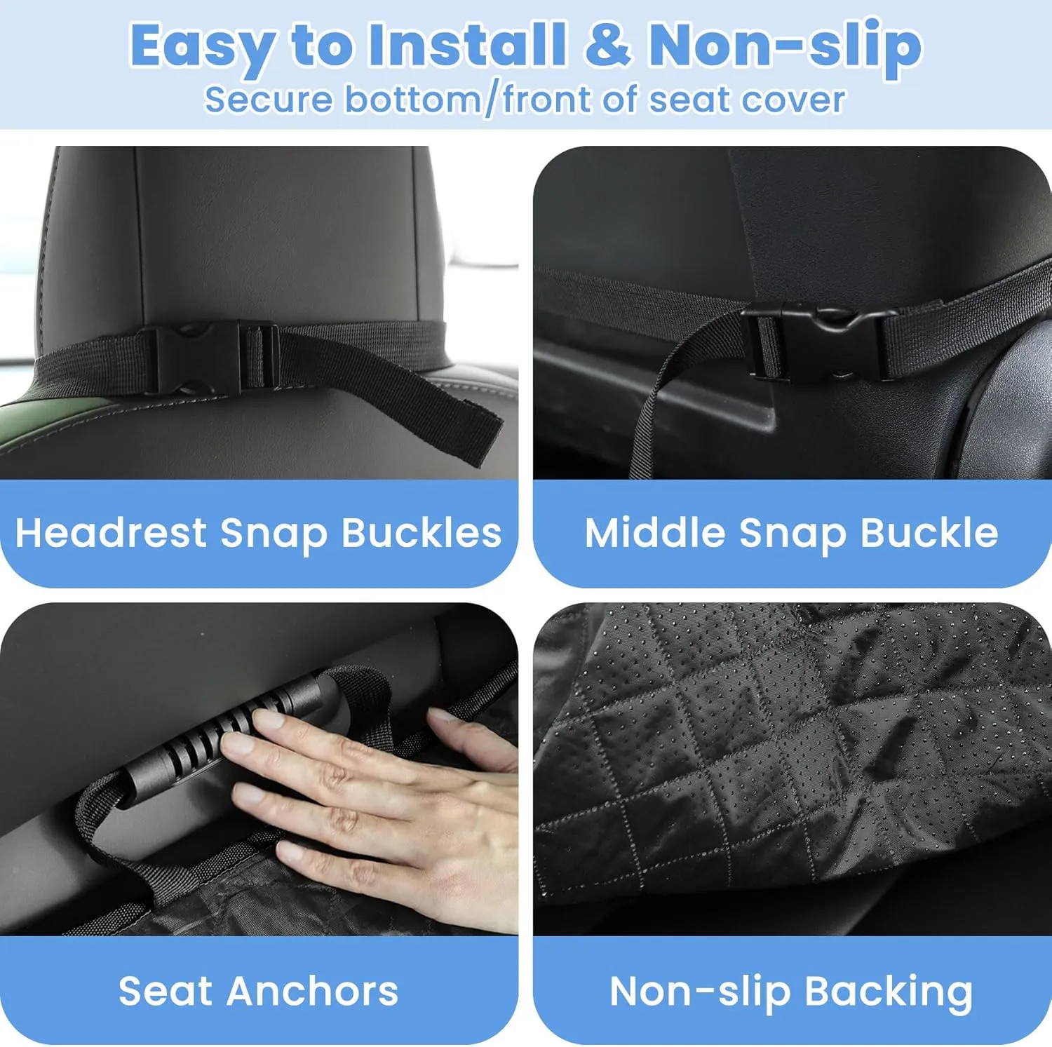 Dog Car Seat Covers, Waterproof Front Seat Cover for Dogs, Scratch-Proof, Nonslip Pet Passenger Seat Cover Protector, Universal Fit for Cars Trucks SUVs, Standard Size, Beige