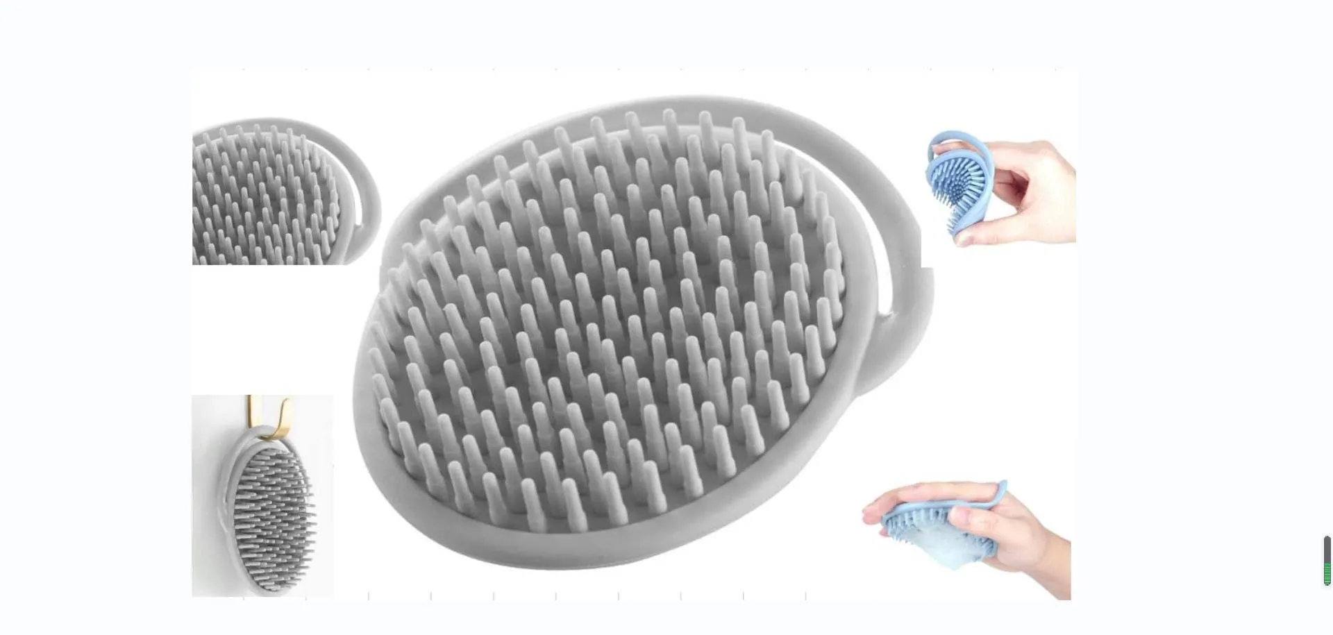 ERSIQI Toddler Hair Brush Baby Bath Brush Scalp Massager Shampoo Brush Cradle Cap Comb Head Scrubber Newborn Bath Essentials Baby Registry Items (Blue)