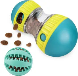 ETACCU Interactive Dog Toys, Indestructible Puppy Toys, Dog Puzzle Toy Adjustable Treat Dispensing Ball Food Dispenser Tough Slow Feeder for Large/Medium/Small Aggressive Chewers