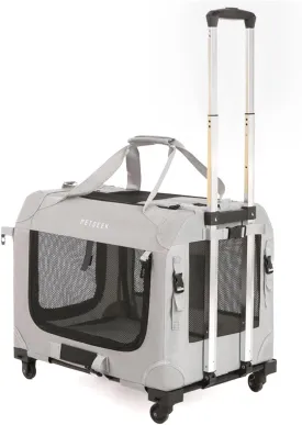 Extra Large Cat Carrier Soft Sided with Wheels Folding Small Medium Dog Pet Carrier 24"x16.5"x16" Travel Collapsible Ventilated Comfortable Design Portable Vehicle