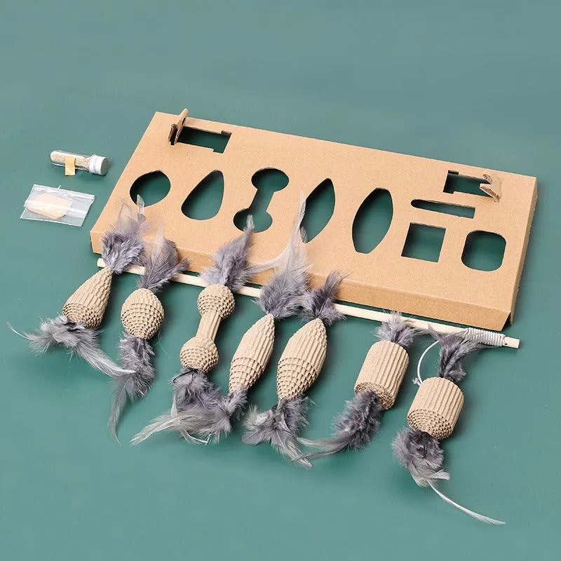Feather Frenzy: 7-Piece Interactive Cat Toy Set by Dog Hugs Cat