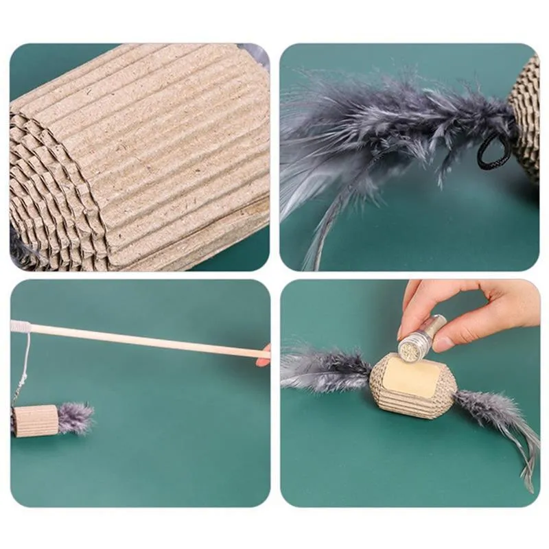 Feather Frenzy: 7-Piece Interactive Cat Toy Set by Dog Hugs Cat