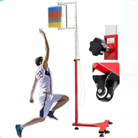 Free-Standing Jump Measurement TesterVertical Jump Trainer Vertical Jump Tester Vertical Jump Tester for Basketball, Metal Adjustable Volleyball Training Equipment, School Gym, Pull Cord~/