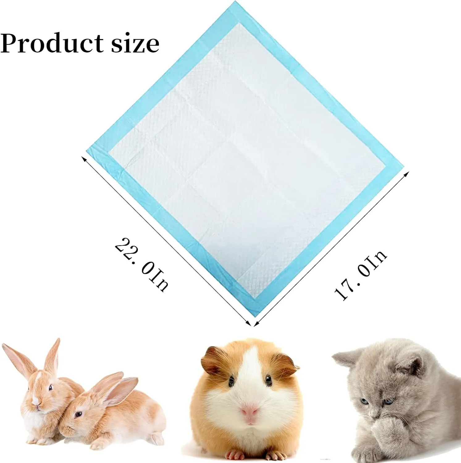 Guinea Pig Disposable Pee Pads,50 PCS Puppy Training Pads Small Cage Liners Waterproof Leak-Proof 3-Layer with Thickening Material,Quick-Dry Potty Pad for Bunny Hedgehog Hamster Kitten