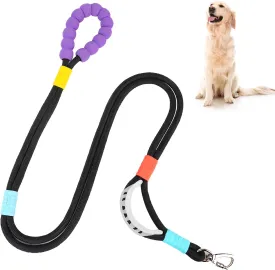 Heavy Duty Dog Leash 6 FT with Comfortable Padded Handle, Highly Reflective Threads Leash for Medium Large Dogs (Black)
