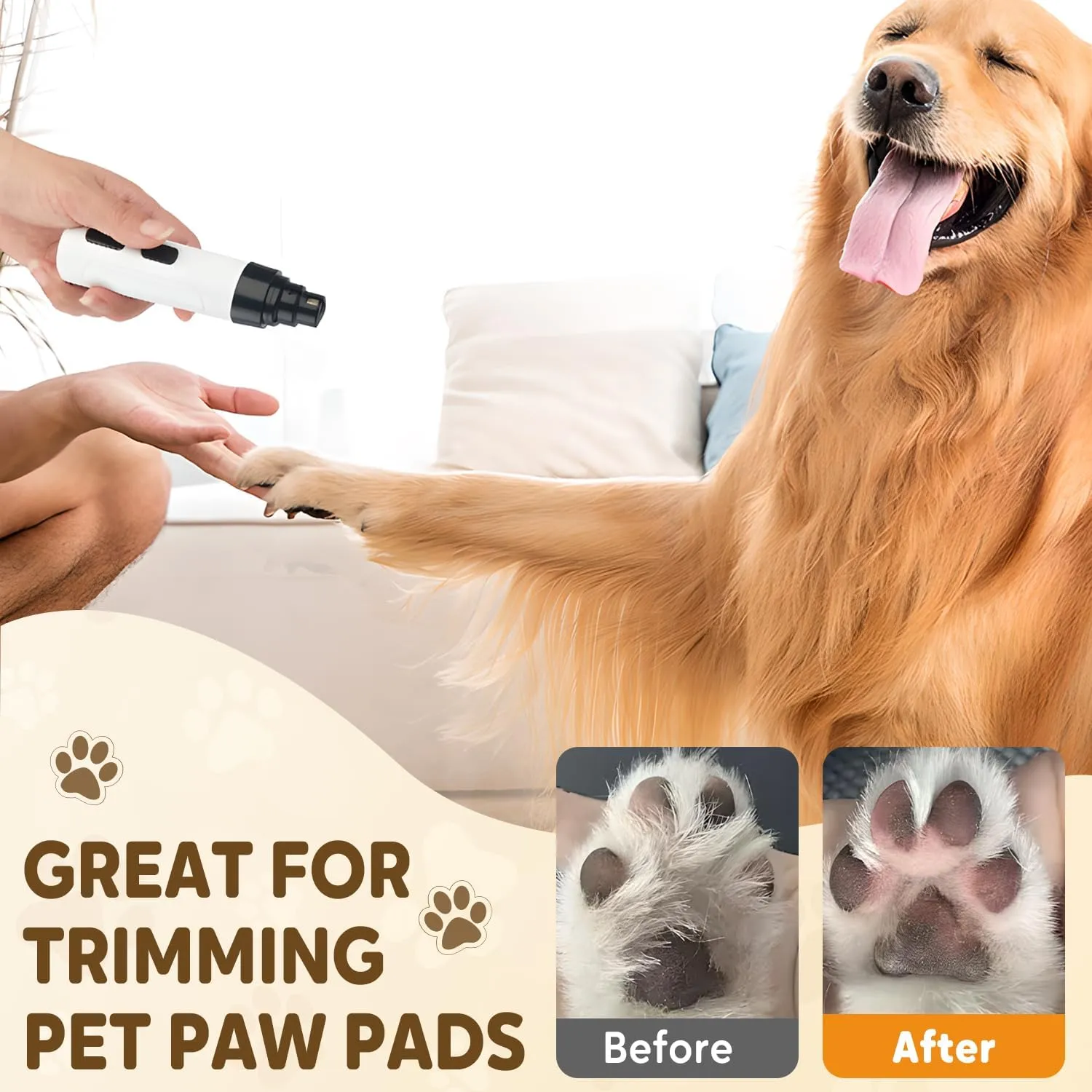 Heusom Silent Groom Pro Nail Grinder, 2025 New Dog Nail Trimmer, USB Rechargeable Pet Nail Grinder, Dog Nail Trimmers, Pet Paws Grooming Smoothing Tool (1Set, 1)