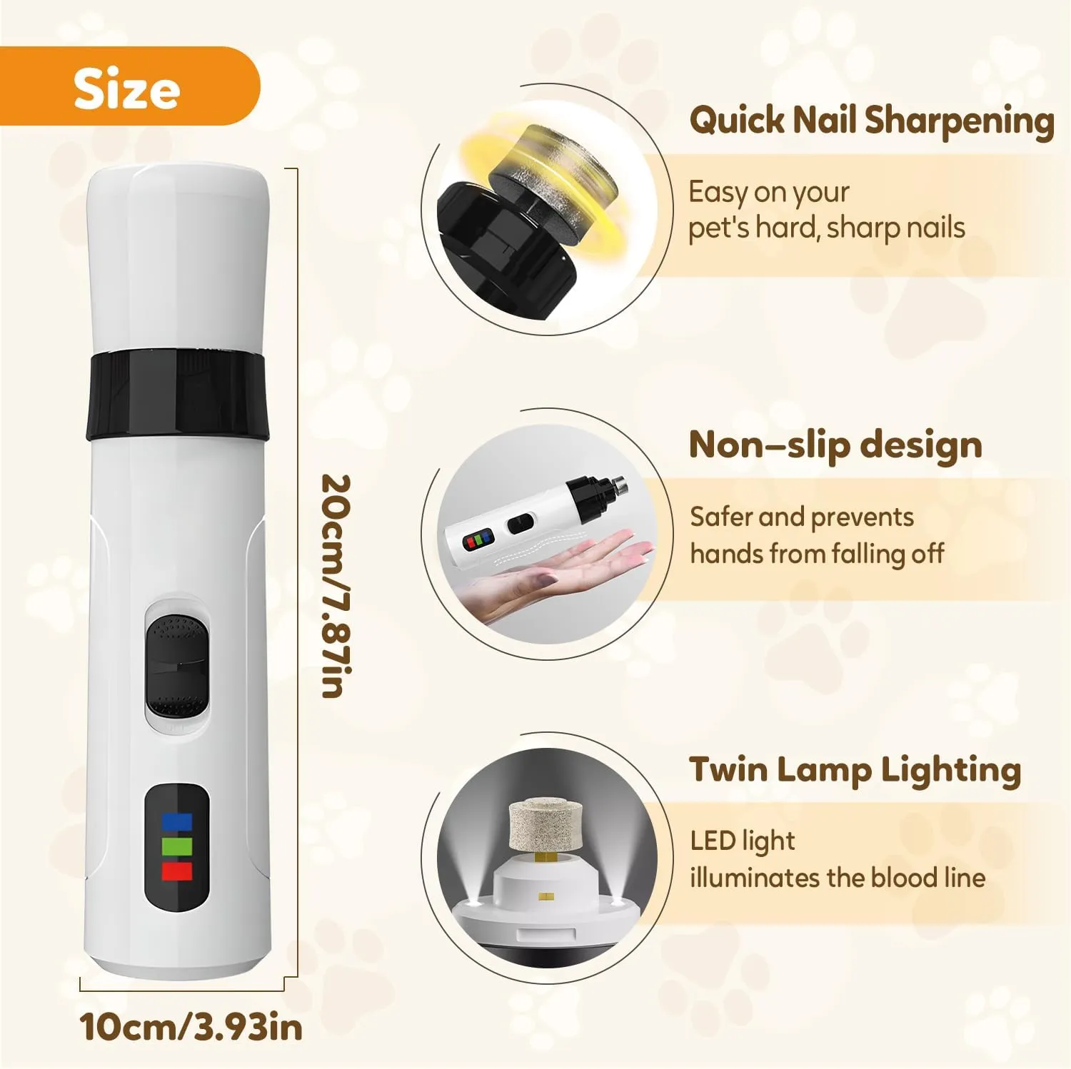 Heusom Silent Groom Pro Nail Grinder, 2025 New Dog Nail Trimmer, USB Rechargeable Pet Nail Grinder, Dog Nail Trimmers, Pet Paws Grooming Smoothing Tool (1Set, 1)