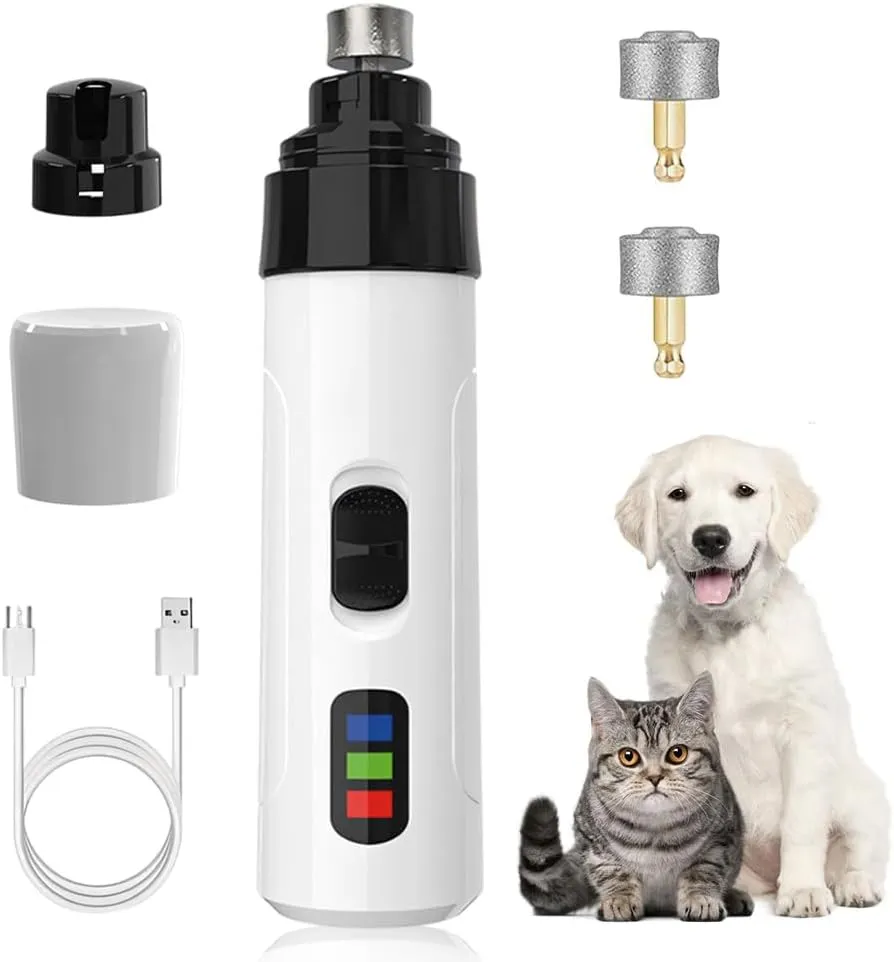 Heusom Silent Groom Pro Nail Grinder, 2025 New Dog Nail Trimmer, USB Rechargeable Pet Nail Grinder, Dog Nail Trimmers, Pet Paws Grooming Smoothing Tool (1Set, 1)