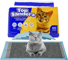 High Moisture Absorbent Pee Pads Pack of 40 Litter Pads - Cat Pad Refills for Breeze Litter Box with 6 Layer Absorption Formula -Size 16.9 x 11.4 Highly Absorbent