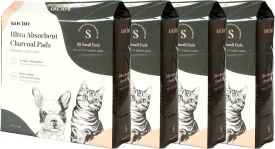 KOCHO Ultra Absorbent Charcoal Pads 6-Layered, Small 13.4" X 17.7" Odor-Eating Cat Litter Box Liner Training and Puppy Quick-Dry Pee Pad 4 Packs of 88 (Total 352) Made in Japan