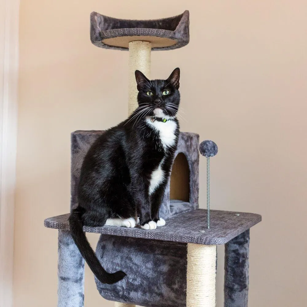 Large Cat Tree Tower Scratching Post Grey