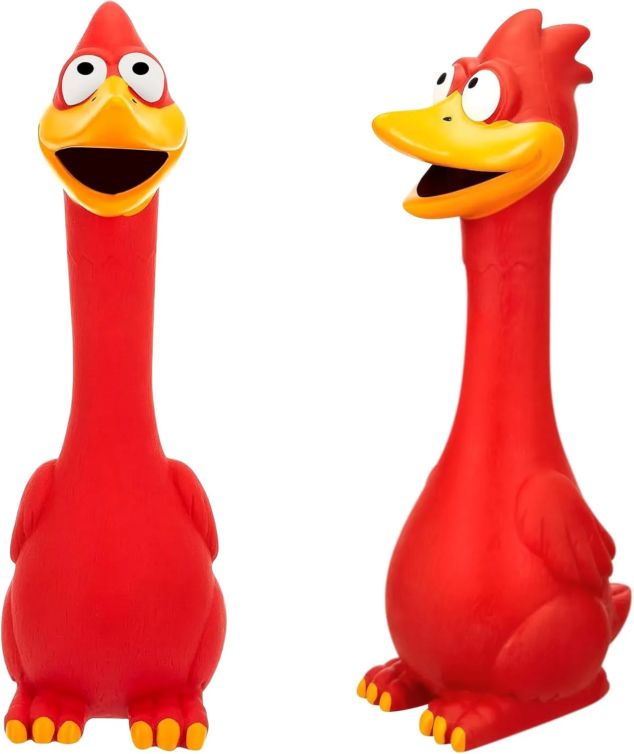 Large Squeaky Dog Toys 2 Pack Screaming Chicken Dog Noise Maker Latex Squeeze Chicken Reduce Separation Anxiety Animal Aggressive Chew for Small Dogs Medium Large Pet