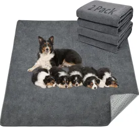 LOOBANI Washable Pee Pad for Dogs, 2 Packs Non-Slip Puppy Training Pads, Fast Absorbent Pet Whelping Pads, Puppy Playpen Mat for Incontinence, Housebreak, Crate, 31x36in, Gray