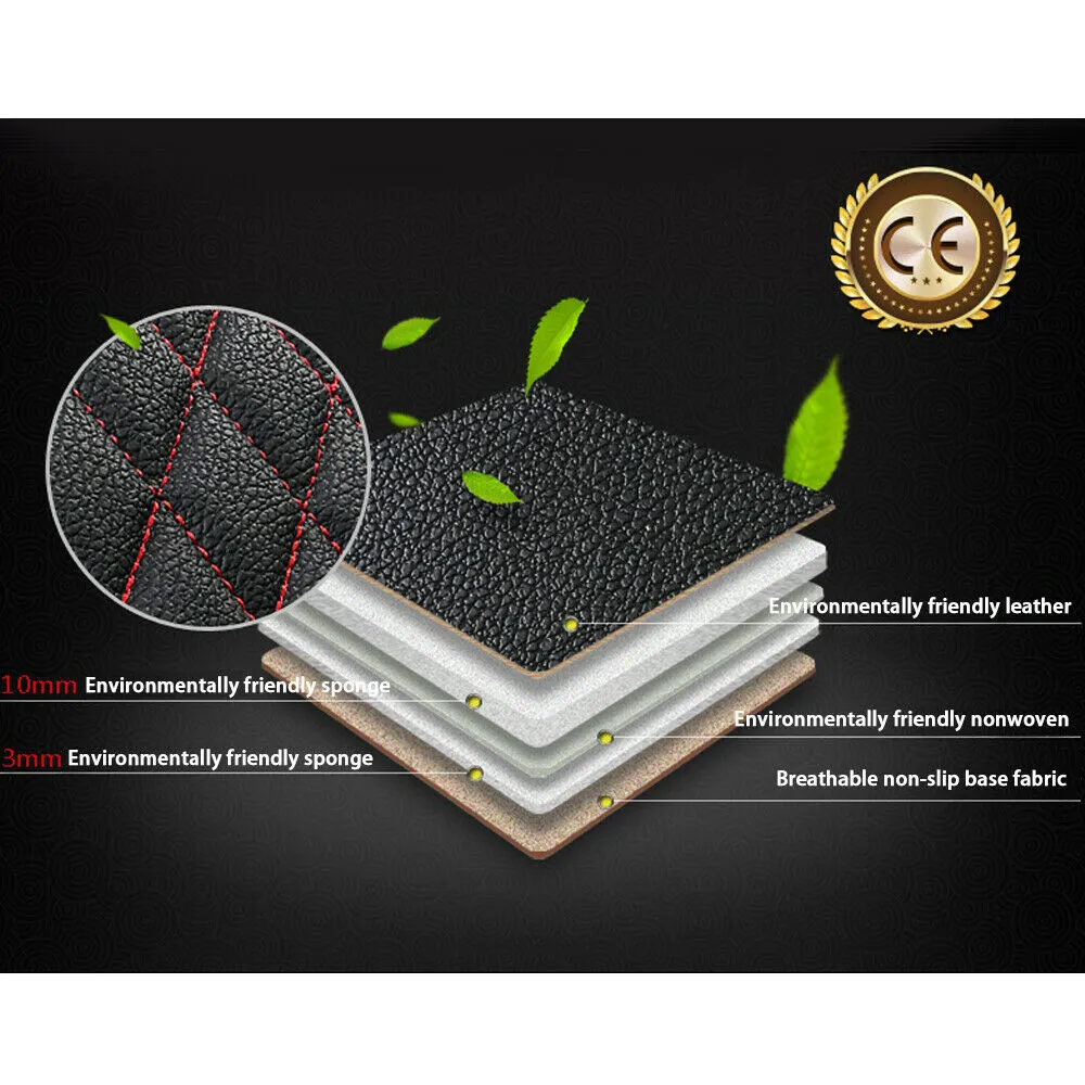 Luxury Leather Car Seat Covers Cushion Front Rear Full Set