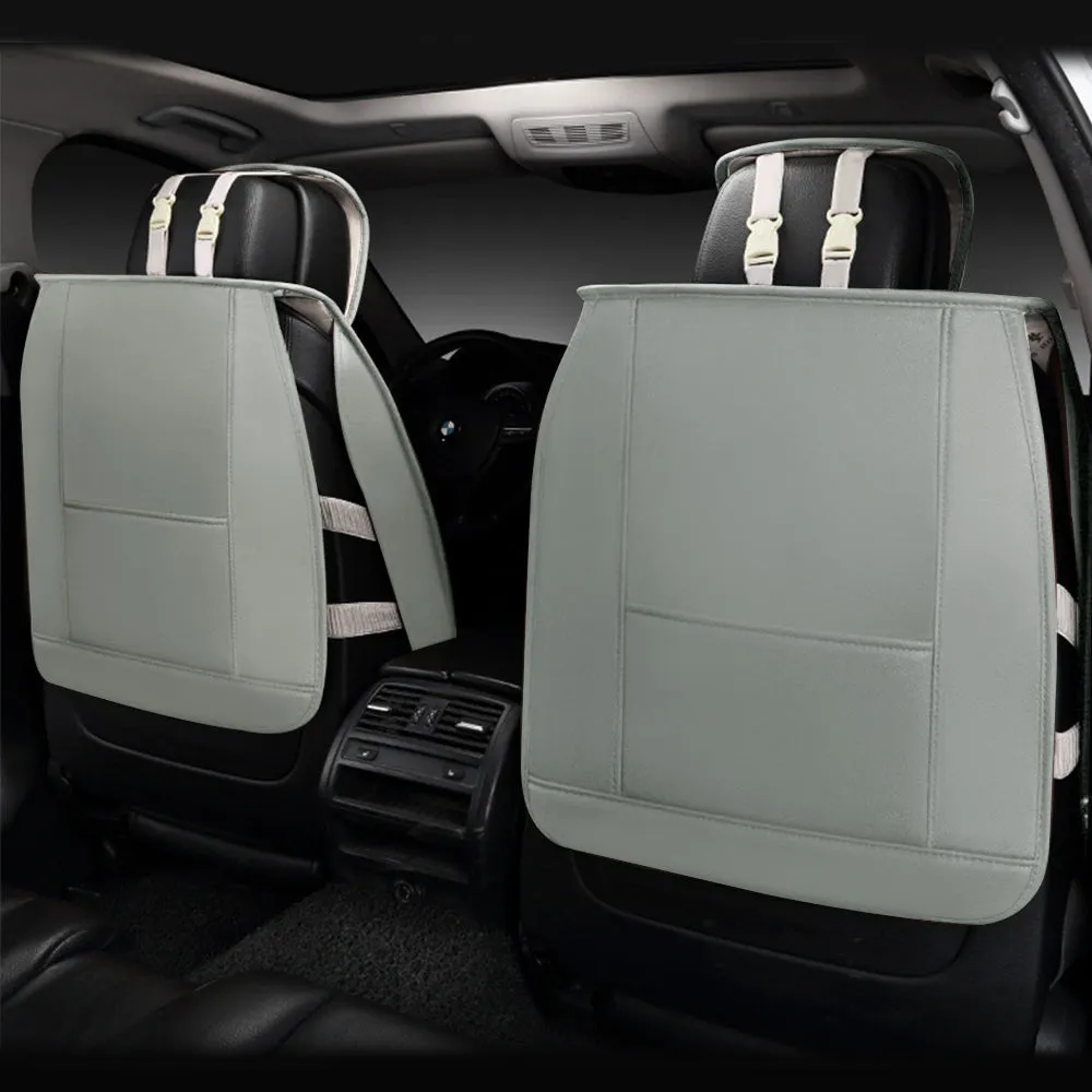 Luxury Leather Car Seat Covers Cushion Front Rear Full Set
