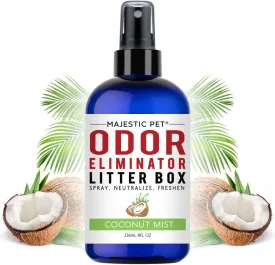 Majestic Pet Litter Box Deodorizer 8 FI Oz  Cat Litter Box Odor Eliminator - Litter Odor Eliminator Works on all Litter Types -Cat Litter Deodorizer Spray Coconut Mist