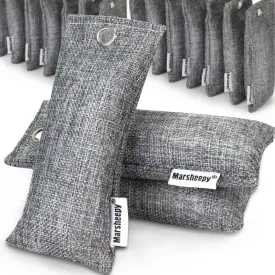 Marsheepy 24 Pack Activated Bamboo Charcoal Bags for Car Closet Shoe Home Basement Litter Box Cigarette Smoke Gym Bag (24 Packs50g)