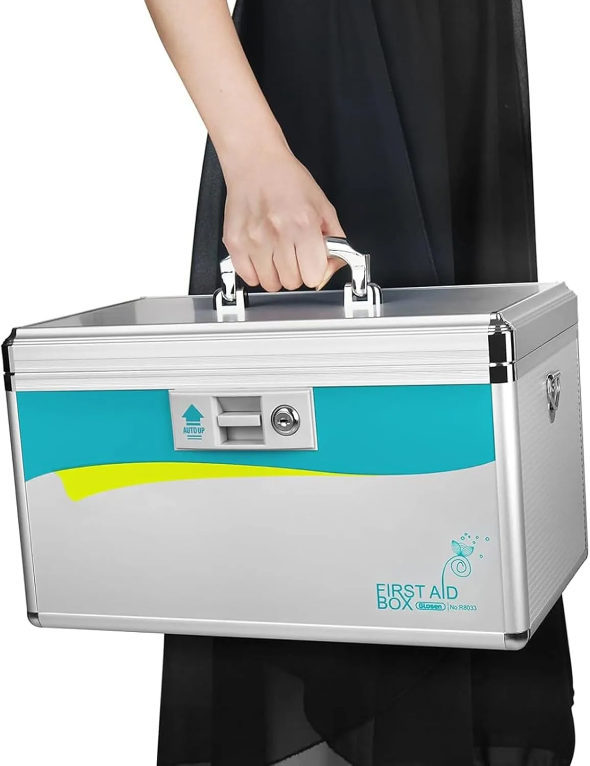 Medicine Lock Box,locking medicine box, Security Lock BoxesExtra Large-16inch 15.9x9.3x8.9 Inch,lock box, First Aid Key Safe Box,Lock Box for Medication