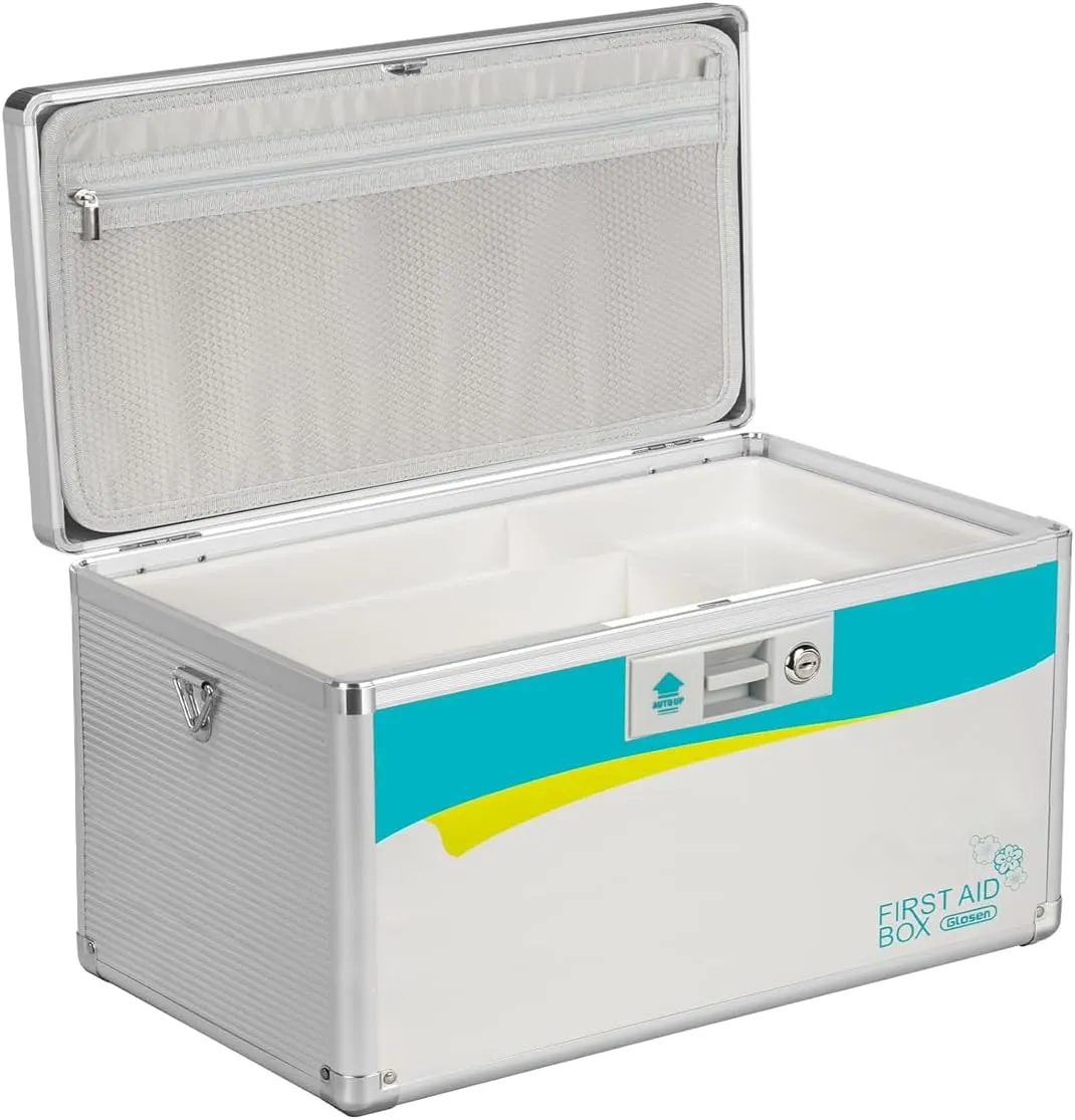 Medicine Lock Box,locking medicine box, Security Lock BoxesExtra Large-16inch 15.9x9.3x8.9 Inch,lock box, First Aid Key Safe Box,Lock Box for Medication