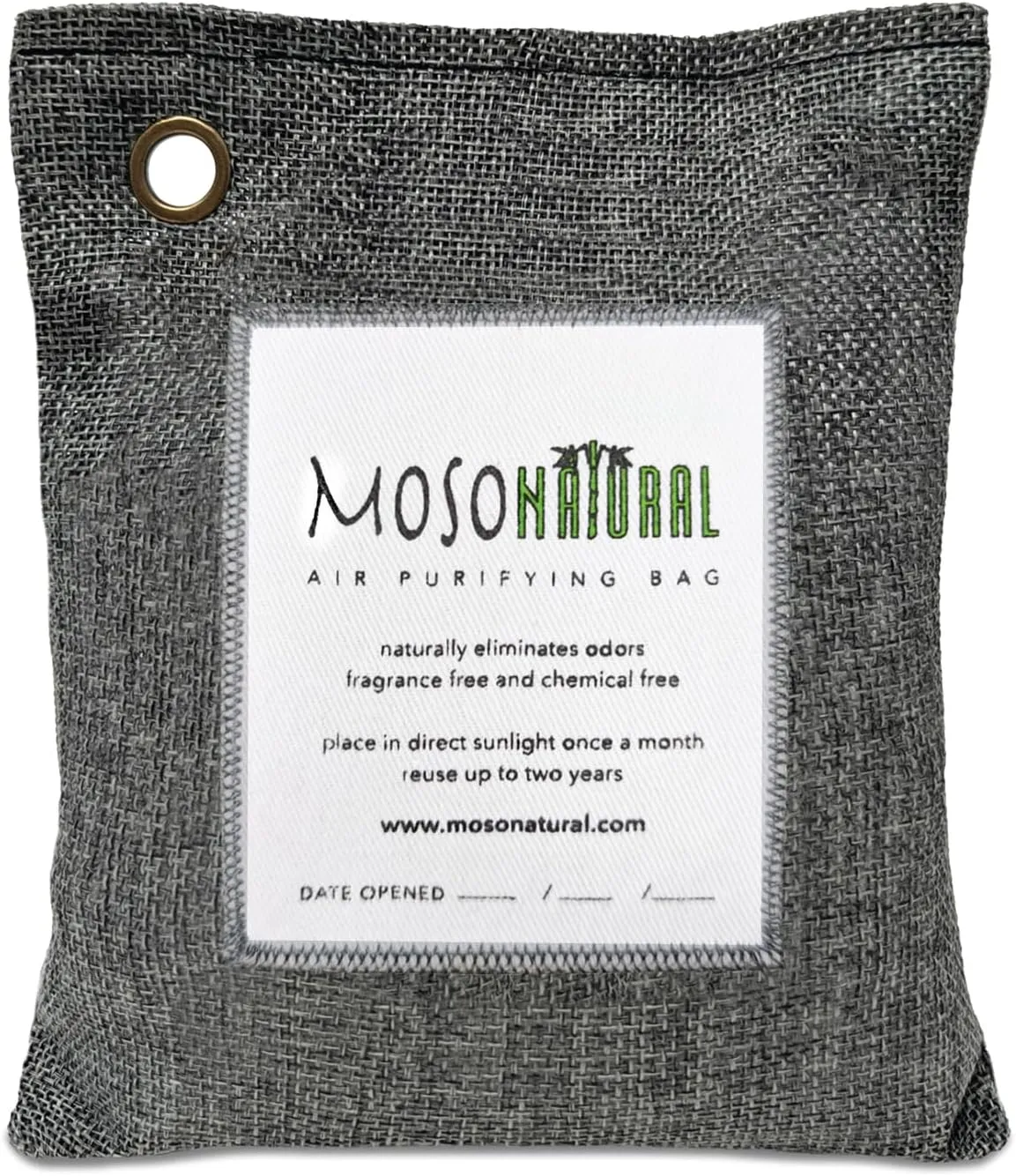 Moso Natural Air Purifying Bag 200g | Premium Bamboo Charcoal Odor Absorber for Home & Car | Closet Odor Eliminator, Small Room Deodorizer & Car Air Freshener | Long Lasting Charcoal Bags Cover 90sqft