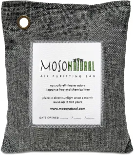 Moso Natural Air Purifying Bag 200g | Premium Bamboo Charcoal Odor Absorber for Home & Car | Closet Odor Eliminator, Small Room Deodorizer & Car Air Freshener | Long Lasting Charcoal Bags Cover 90sqft