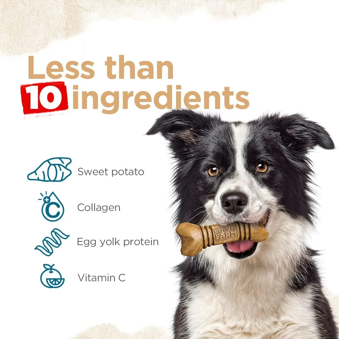 Natural Farm All-Natural Dog Dental Chew, Dog Teeth Cleaning Treats - Fresh Breath, Fight Plaque & Tartar - Canine Mess-Free Oral Care, Teeth Cleaning Chews for Dogs 20-50 Lbs (12 Treats, 14.8 Oz)