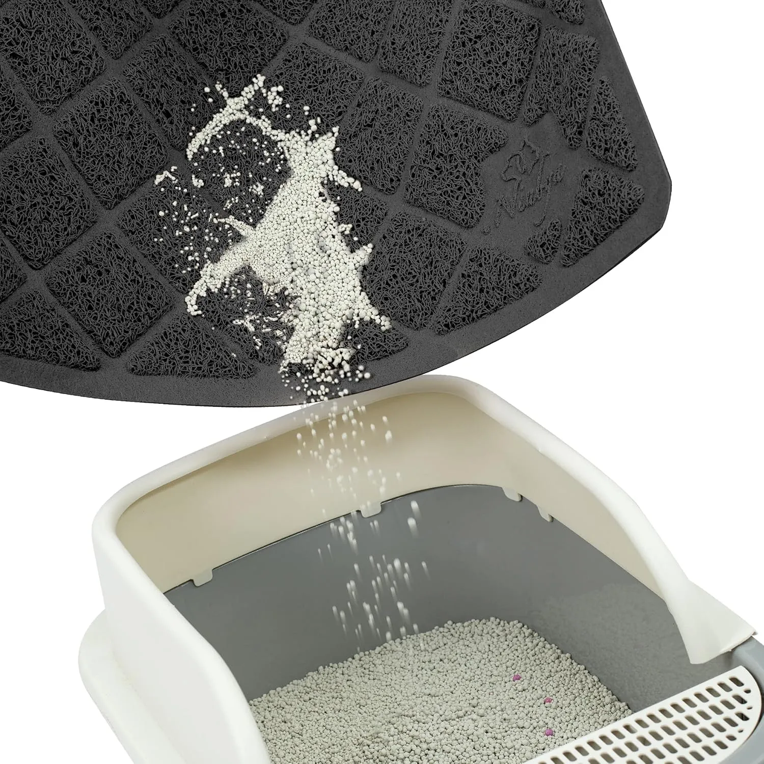 Niubya Premium Cat Litter Mat, Litter Box Mat with Non-slip and Waterproof Backing, Litter Trapping Mat Soft on Kitty Paws and Easy to Clean, Cat Mat Traps Litter from Box