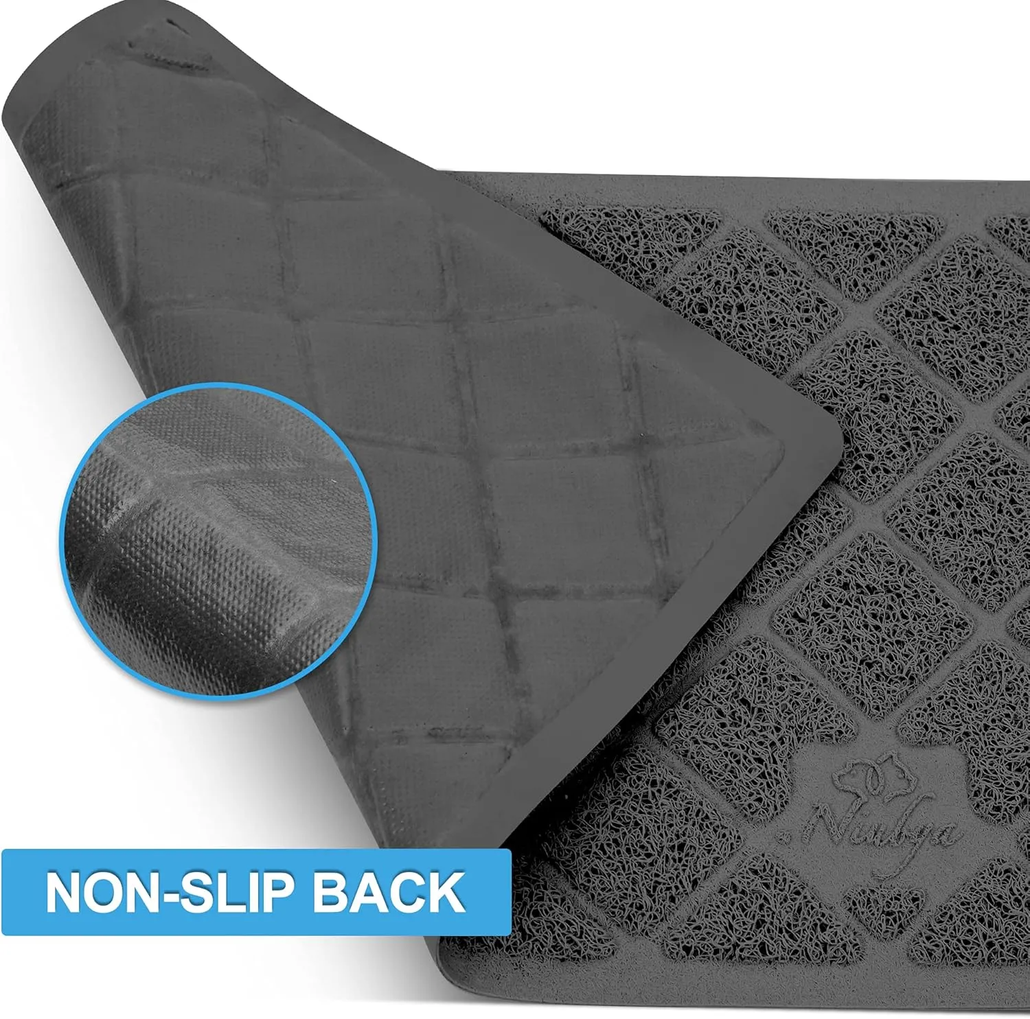 Niubya Premium Cat Litter Mat, Litter Box Mat with Non-slip and Waterproof Backing, Litter Trapping Mat Soft on Kitty Paws and Easy to Clean, Cat Mat Traps Litter from Box